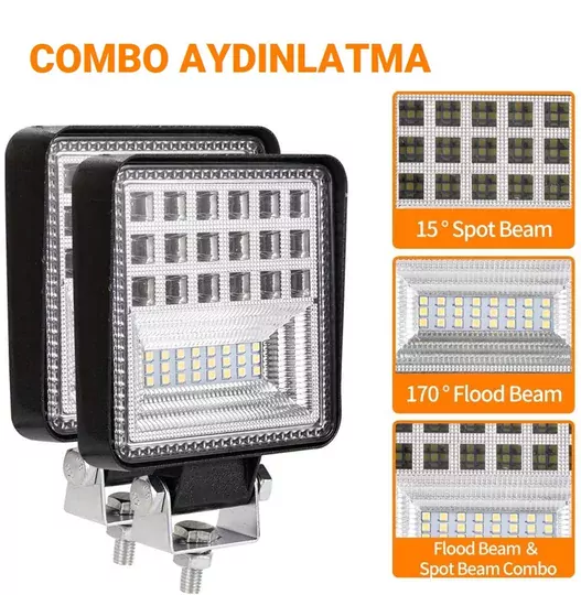 42 LED Combo Aydınlatma Off Road Tekne Çalışma Lambası 126W