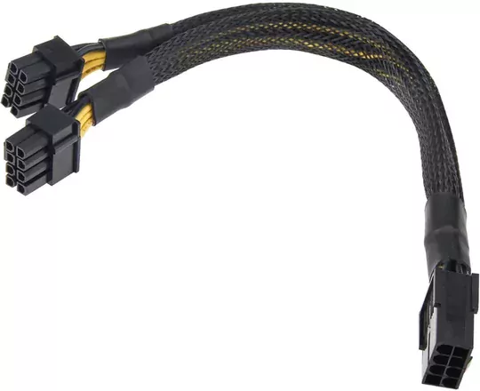 Kaplamalı 8 Pin Power Splitter PCI-E 8 (6+2)Pin Çoklayıcı Kablo