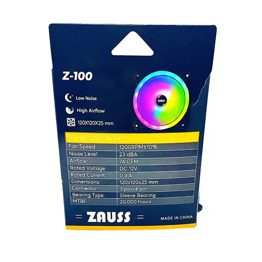 ZR-100 Rainbow Rgb Mining Kasa Fanı 12cm Renkli Gökkuşağı Fanı 0.3A