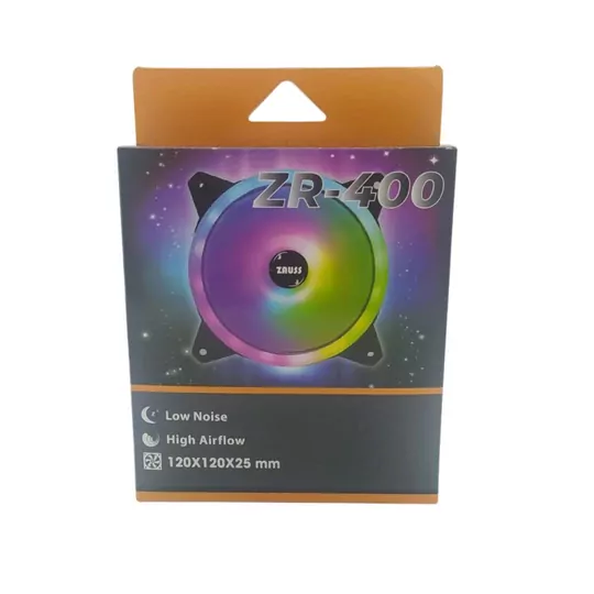 ZR-400 İçi ve Dışı Hareketli Yanan Rainbow Rgb Kasa Mining Fanı 12CM Renkli Gökkuşağı Fanı 0.3A