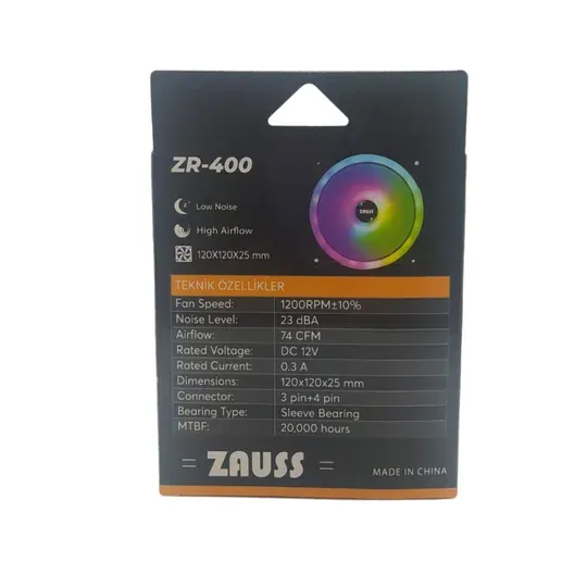 ZR-400 İçi ve Dışı Hareketli Yanan Rainbow Rgb Kasa Mining Fanı 12CM Renkli Gökkuşağı Fanı 0.3A