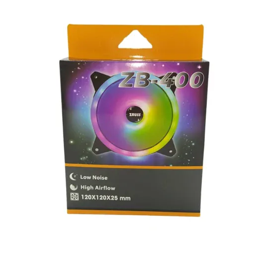 ZB-400 3 Renk İçi ve Dışı Hareketli Rainbow Rgb Kasa Mining Fanı 12CM Fanı 0.3A