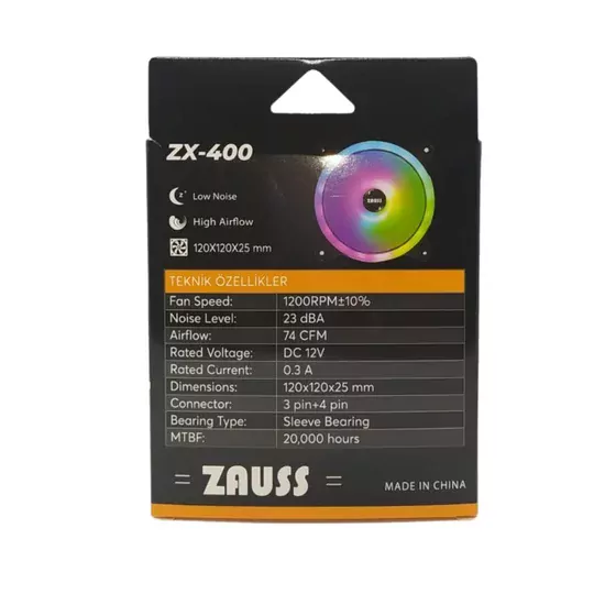 ZX-400 İçi Dışı Hareketli Sekizgen 3 Renk Hareketli Rgb Kasa Mining Fanı 12CM Fanı 0.3A