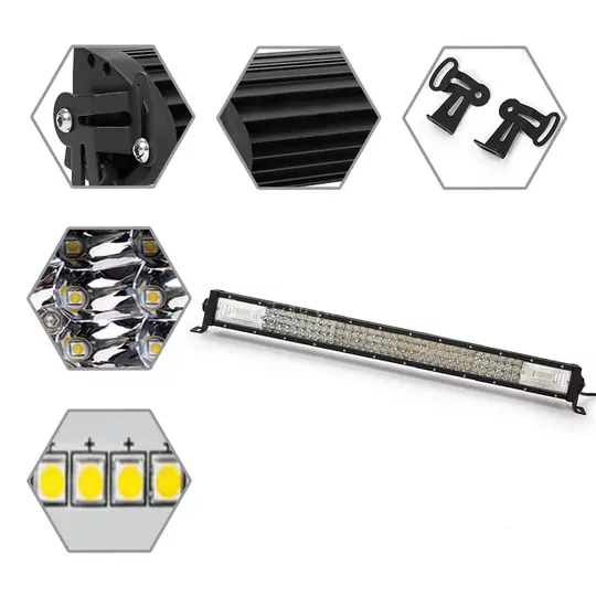 Off Road 3 Sıra 405W Çift Çakar Modlu Led Lamba Beyaz Ve Turuncu Flaşlı 135 LED 80CM Off Road 3 Sıra 405W Çift Çakar Modlu Led Lamba Beyaz Ve Turuncu Flaşlı 135 LED 80CM