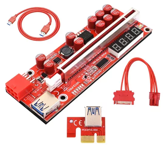 Riser V013 Pro LED Sıcaklık Göstergeli Ekran Kartı Yükseltici PCI-E x16