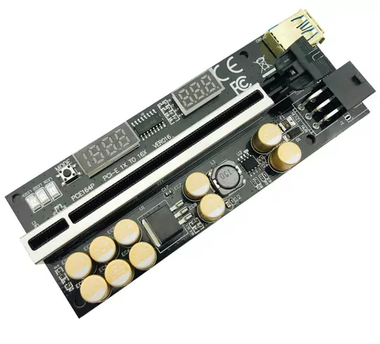 Riser V016 Voltaj Regülatörlü 10 Kapasitör Ekran Kartı Yükseltici PCI-E x16