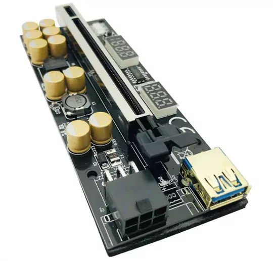 Riser V016 Voltaj Regülatörlü 10 Kapasitör Ekran Kartı Yükseltici PCI-E x16 Riser V016 Voltaj Regülatörlü 10 Kapasitör Ekran Kartı Yükseltici PCI-E x16