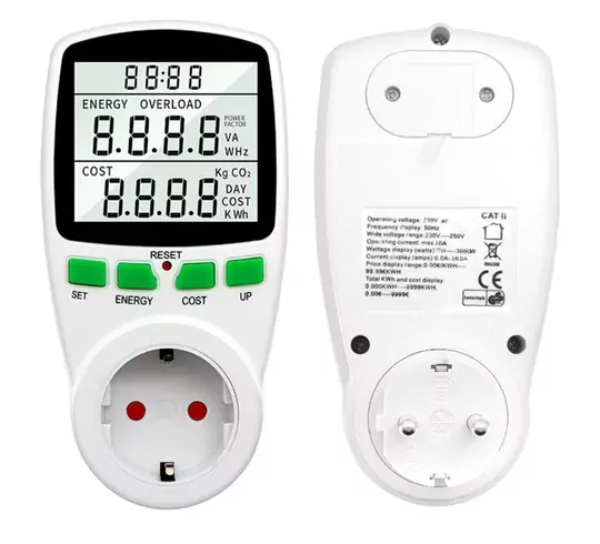 Dijital Wattmetre Enerji Sarfiyat Ölçer Tüketim Ölçer 220V Priz 16A  3680W