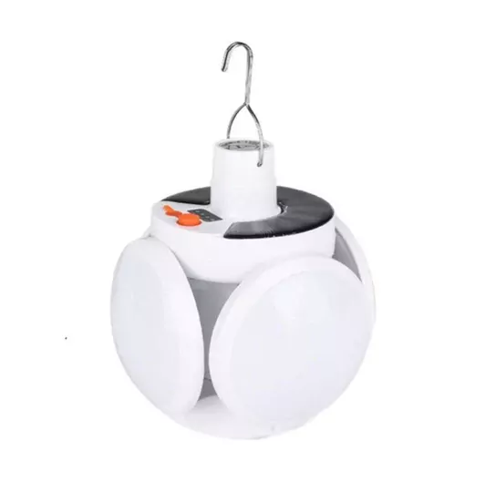 JP8801 Solar ve Adaptör Şarj Girişli 5 Kanatlı 5 Modlu Kamp Bahçe Lambası