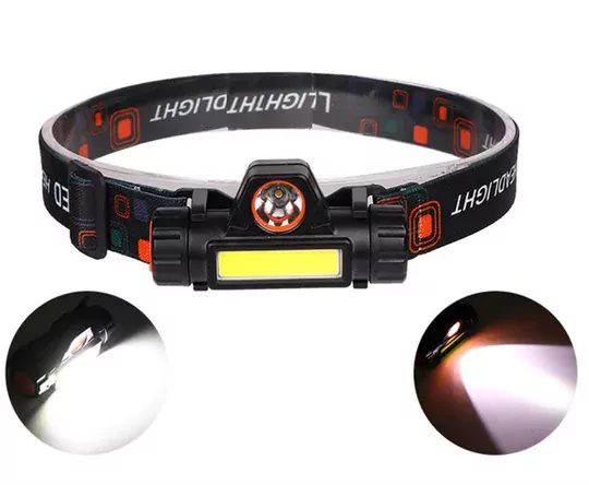 XST 211 XPE + COB LED Aydınlatmalı USB Şarj Edilebilir  Kamp Yürüyüş Kafa Lambası
