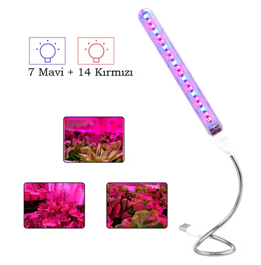 Taşınabilir Bitki Büyütme Lambası 21 LED 5730 SMD Stick Led ve Uzatma Aparatı