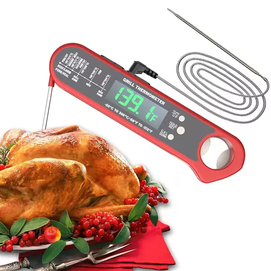Çıkarılabilir Multi Problu Paslanmaz Dijital Et Yemek Termometresi -50°C-300°C Sıcaklık Ölçer