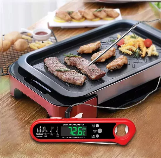 Çıkarılabilir Multi Problu Paslanmaz Dijital Et Yemek Termometresi -50°C-300°C Sıcaklık Ölçer