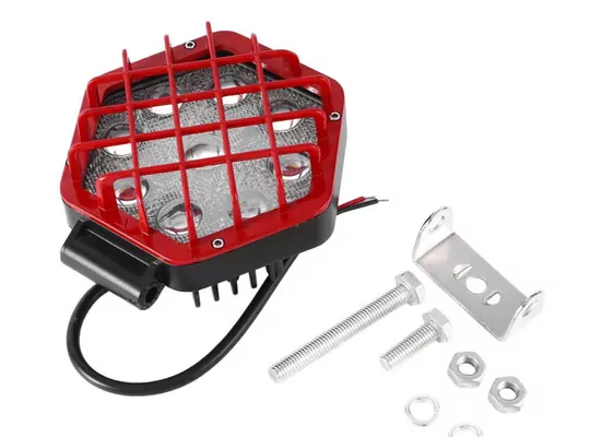 48w Altıgen Kafesli Kırımızı 16 LED Off Road Tekne Çalışma Lambası