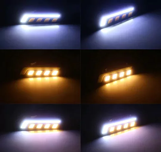 3 Modlu DRL 16CM Esnek Su Geçirmez Gündüz Ledi Çift Renkli Gündüz Farı