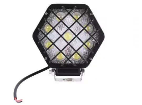 48w Altıgen Kafesli Siyah 16 LED Off Road Tekne Çalışma Lambası