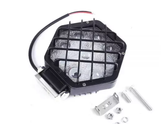 48w Altıgen Kafesli Siyah 16 LED Off Road Tekne Çalışma Lambası