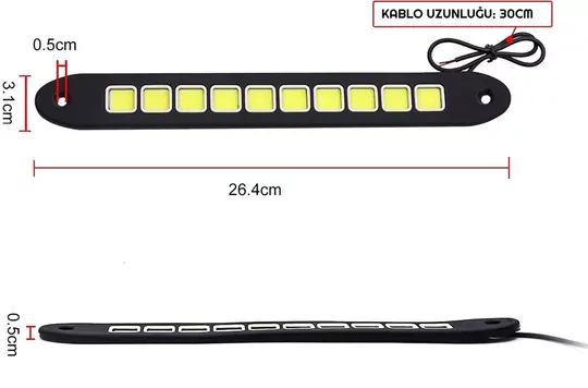 Ayarlanabilir Esnek 10 LED Su Geçirmez Gündüz Ledi Beyaz DRL Farı DC 12V Ayarlanabilir Esnek 10 LED Su Geçirmez Gündüz Ledi Beyaz DRL Farı DC 12V