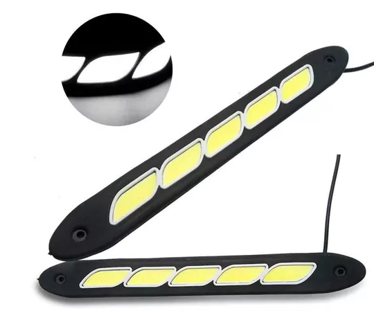 Ayarlanabilir Esnek 5 COB LED Su Geçirmez Gündüz Ledi Beyaz DRL Farı DC 12V Ayarlanabilir Esnek 5 COB LED Su Geçirmez Gündüz Ledi Beyaz DRL Farı DC 12V