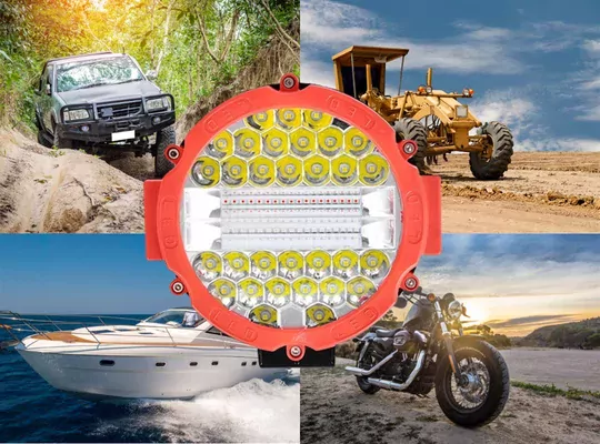 3 Modlu 3 Renk Kombo 51w Siyah Yuvarlak Off Road 12/24v Çalışma Tekne Lambası