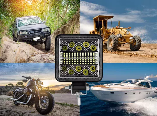 34LED Kombo Kare Su Geçirmez Off Road Tekne Çalışma Lambası