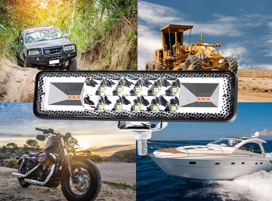 48W Turuncu Beyaz Turuncu 16LED Off Road Tekne Çalışma Lambası 48W Turuncu Beyaz Turuncu 16LED Off Road Tekne Çalışma Lambası