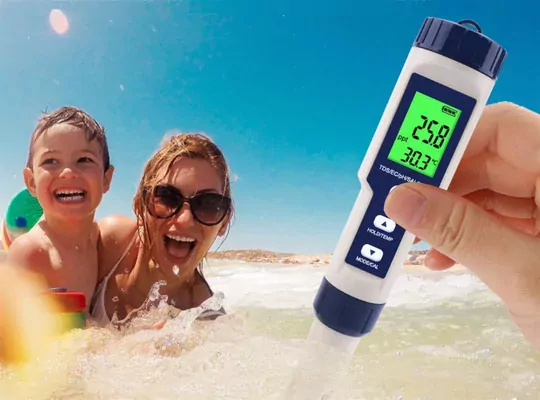 5in1 Dijital PH/TDS/EC/Tuzluluk/Sıcaklık Metre Işıklı Test Cihazı İletkenlik Kalem Model