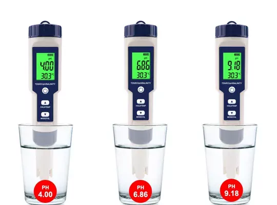 5in1 Dijital PH/TDS/EC/Tuzluluk/Sıcaklık Metre Işıklı Test Cihazı İletkenlik Kalem Model