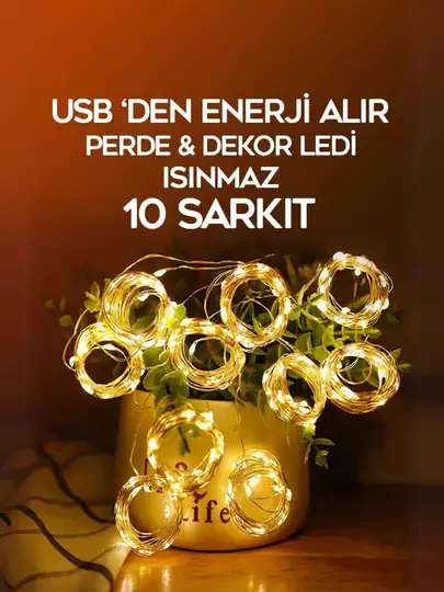 Kumandalı 8 Ayrı Moda Sahip 3x3M 300X300Cm Perde Led 10 Saçaklı Sarkıtlı 300 Led Gün Işığı Kalp Askı