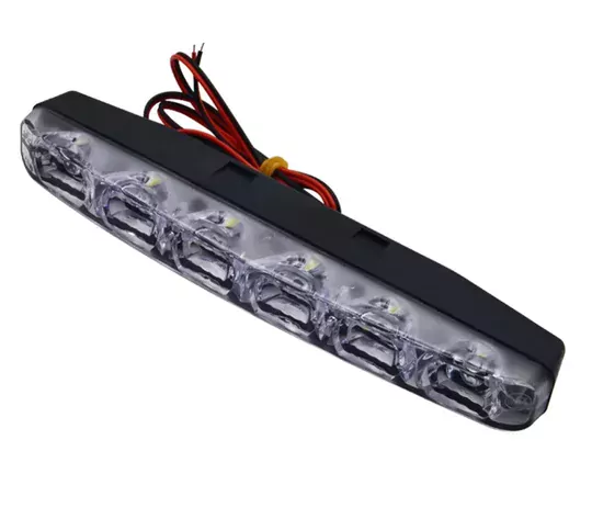 2 Adet DRL 6 LED'li Turuncu Beyaz Işıklı Gündüz Ledi Su Geçirmez