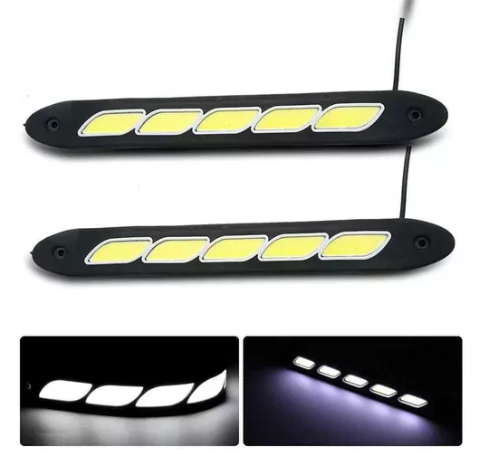 Ayarlanabilir Esnek 5 COB LED Su Geçirmez Gündüz Ledi Beyaz DRL Farı DC 12V