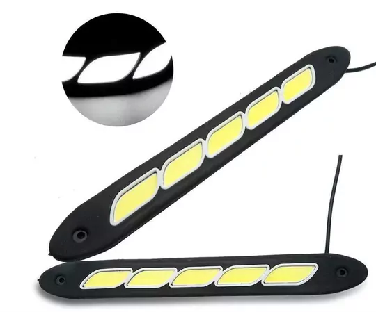Ayarlanabilir Esnek 5 COB LED Su Geçirmez Gündüz Ledi Beyaz DRL Farı DC 12V