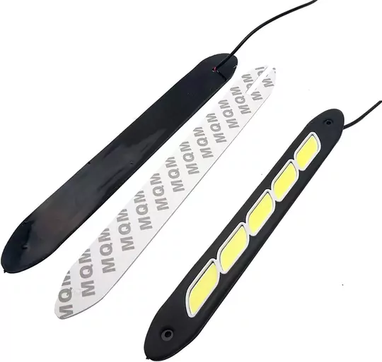 Ayarlanabilir Esnek 5 COB LED Su Geçirmez Gündüz Ledi Beyaz DRL Farı DC 12V