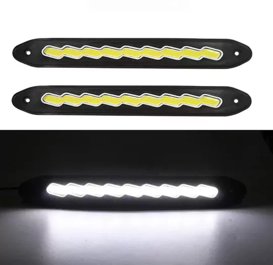 Ayarlanabilir Esnek Zikzak Cob Led Su Geçirmez Gündüz Ledi Beyaz Drl Farı Dc 12v