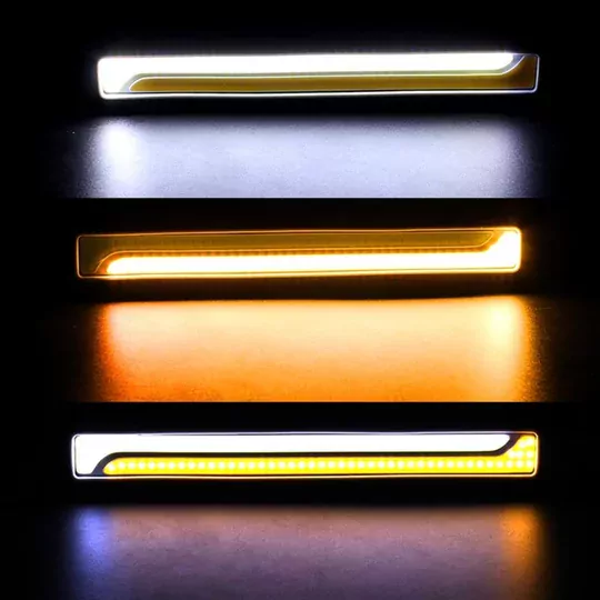 26cm DRL Gündüz Ledi Su Geçirmez Sinyalli Gündüz Farı Sarı-Beyaz