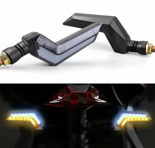 Sarı-Mavi Renk Motosiklet Sinyal Ledi Takımı Kayar DRL Sinyal Işığı Sarı-Mavi Renk Motosiklet Sinyal Ledi Takımı Kayar DRL Sinyal Işığı