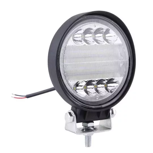 72W Yuvarlak Su Geçirmez DC 12V-24V Off Road Lambası Tekne İş Makinası