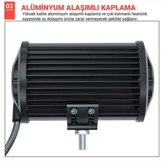 DC 12-24V Su Geçirmez Çift Sıra 24 LED Off Road Spot Lambası 72W
