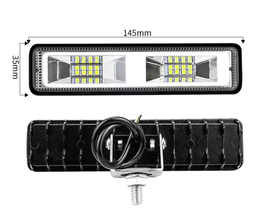 48w 16 Led Yatay 12-24v Off Road İş Lambası Beyaz Çalışma Tekne Traktör Araba Işığı