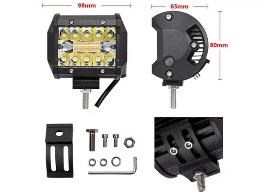 6 Modlu 60W Turuncu Beyaz Yanıp Sönen 20 LED' li Tekne Çalışma Lambası