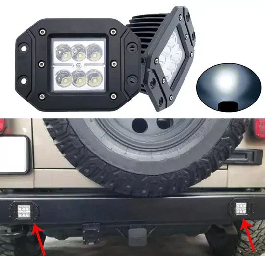 Beyaz 6LED'li Gömme Arka Tampon Bar Spot Off Road Tekne Çalışma Lambası