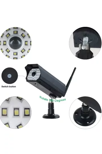 30led Siyah Kamera Görünümlü Solar Hareket Sensörlü Bahçe Duvar Garaj Aydınlatması