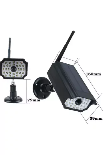 30led Siyah Kamera Görünümlü Solar Hareket Sensörlü Bahçe Duvar Garaj Aydınlatması