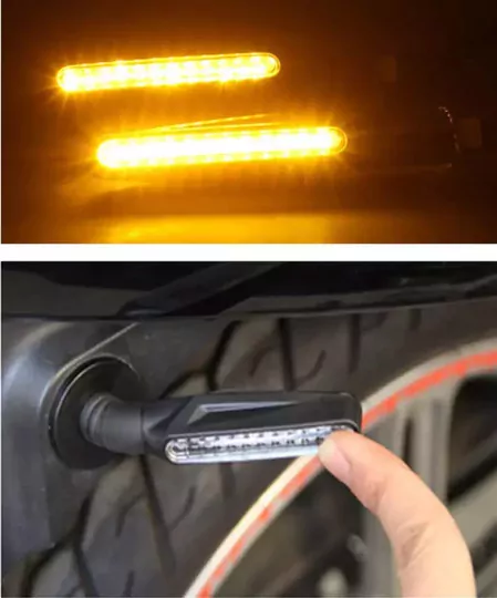 12 Led Motosiklet Sinyal Takımı Sarı Renk Kayar DRL Sinyal Farı Seti 12 Led Motosiklet Sinyal Takımı Sarı Renk Kayar DRL Sinyal Farı Seti