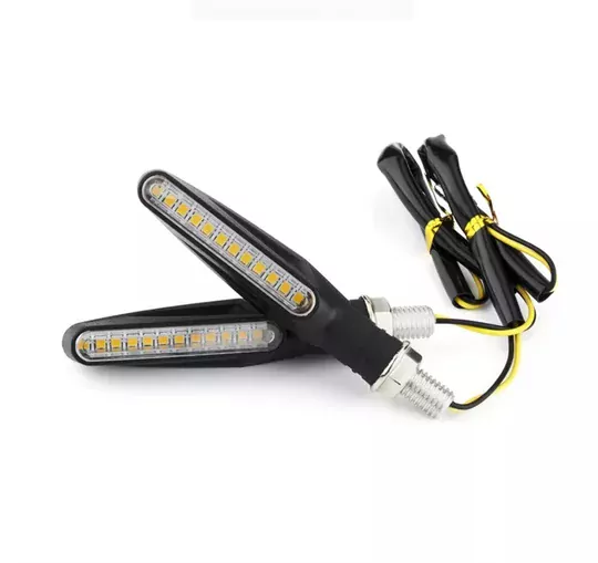 12 Led Motosiklet Sinyal Takımı Kırmızı Renk Kayar DRL Sinyal Farı Seti