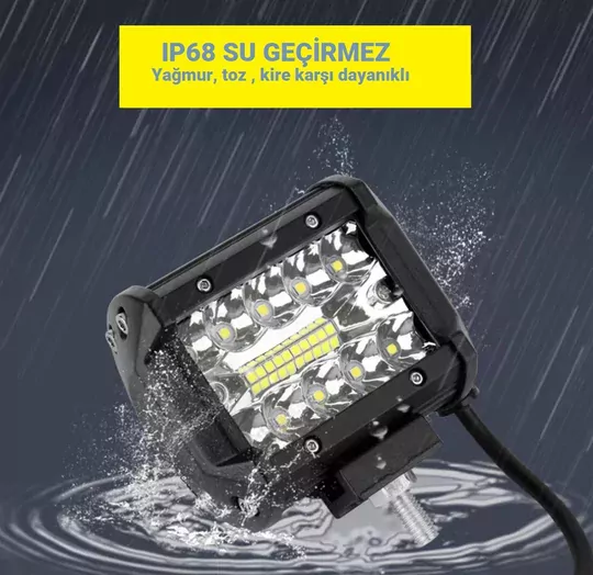 60W Kombo Aydınlatma 20 LED Çalışma Lambası Off Road Motorsiklet