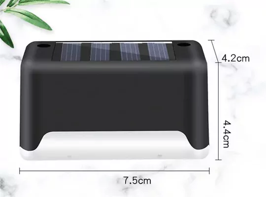 Solar Güneş Enerjili Şarj Edilen Köşebent Merdiven Veranda Bahçe Led Lamba Siyah