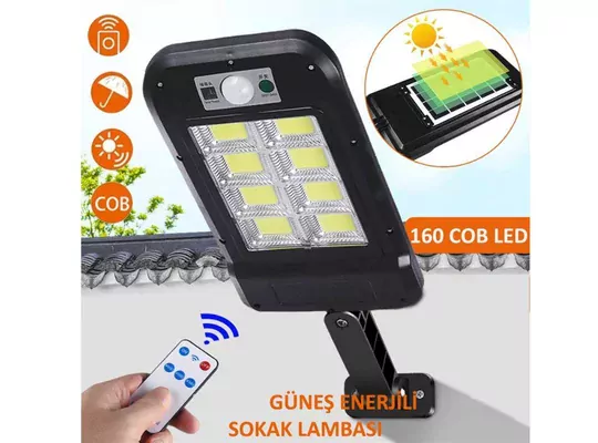 Solar Güneş Enerjili Bahçe Aydınlatması Sokak Lambası Hareket Sensörlü 8 Gözlü Büyük Boy