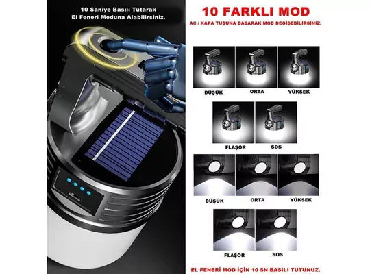 300w 10 Modlu Güneş Enerjili Solar Aydınlatma Kamp Çadır Lambası Ampül Led Şarjlı Işıldak El Feneri 300w 10 Modlu Güneş Enerjili Solar Aydınlatma Kamp Çadır Lambası Ampül Led Şarjlı Işıldak El Feneri