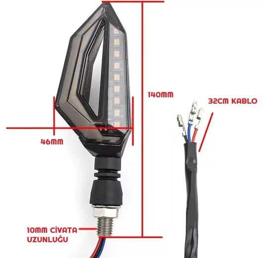 Amerikan Park Modüllü Çift Renk Motosiklet Sinyal LED Takımı 12V DRL Universal Amerikan Park Modüllü Çift Renk Motosiklet Sinyal LED Takımı 12V DRL Universal